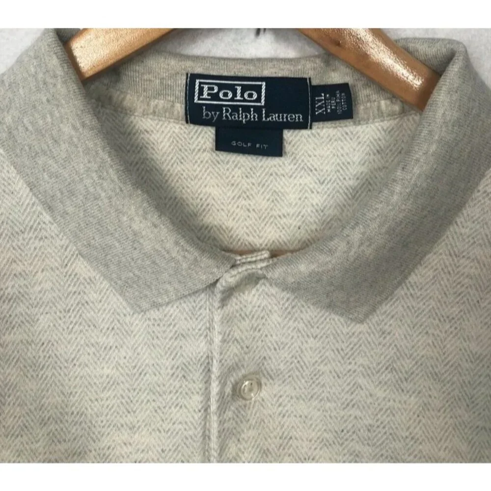 Polo by Ralph Lauren Polo Shirt Golf Fit Short Sleeved Light Gray Men's Size XXL